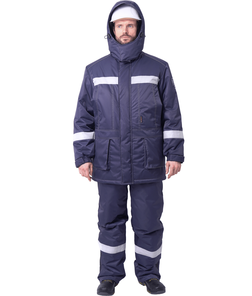 Костюм “ПЕТРОЛЕУМ” утепл., антистатич. с п/к и жилетом (цв. т.синий)